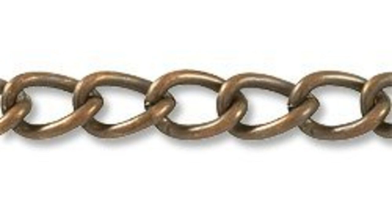 Wide Curb Link Chain 5.5mm Antique Copper Plated (Priced per Foot) -